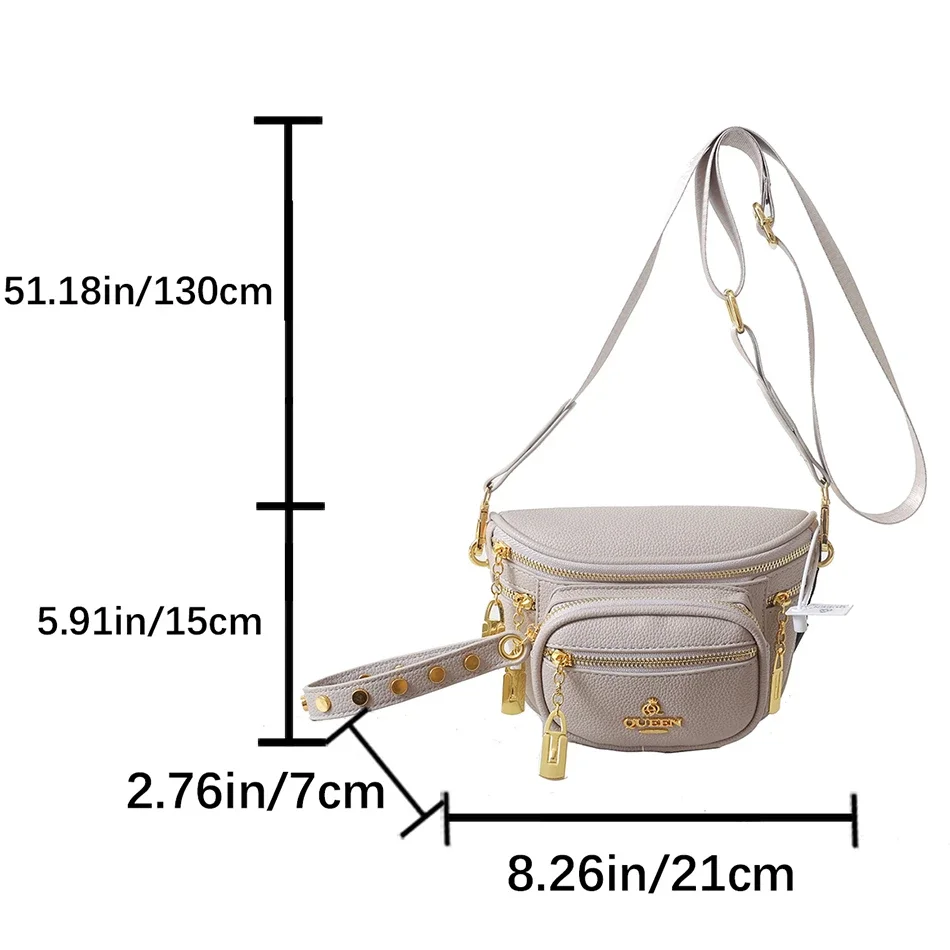 High Quality Soft Leather Crossbody Bag for Women Multi Layer Pockets Waist Bag Fashion Fanny Waist Pack Phone Purse Belt Bag