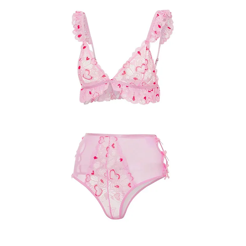 Meisjes Mooie Dunne Bh Set Zachte Dames Ademend Ondergoed Fancy Sexy Bh en Panty Set Thuis Nachtkleding Lingerie Sets