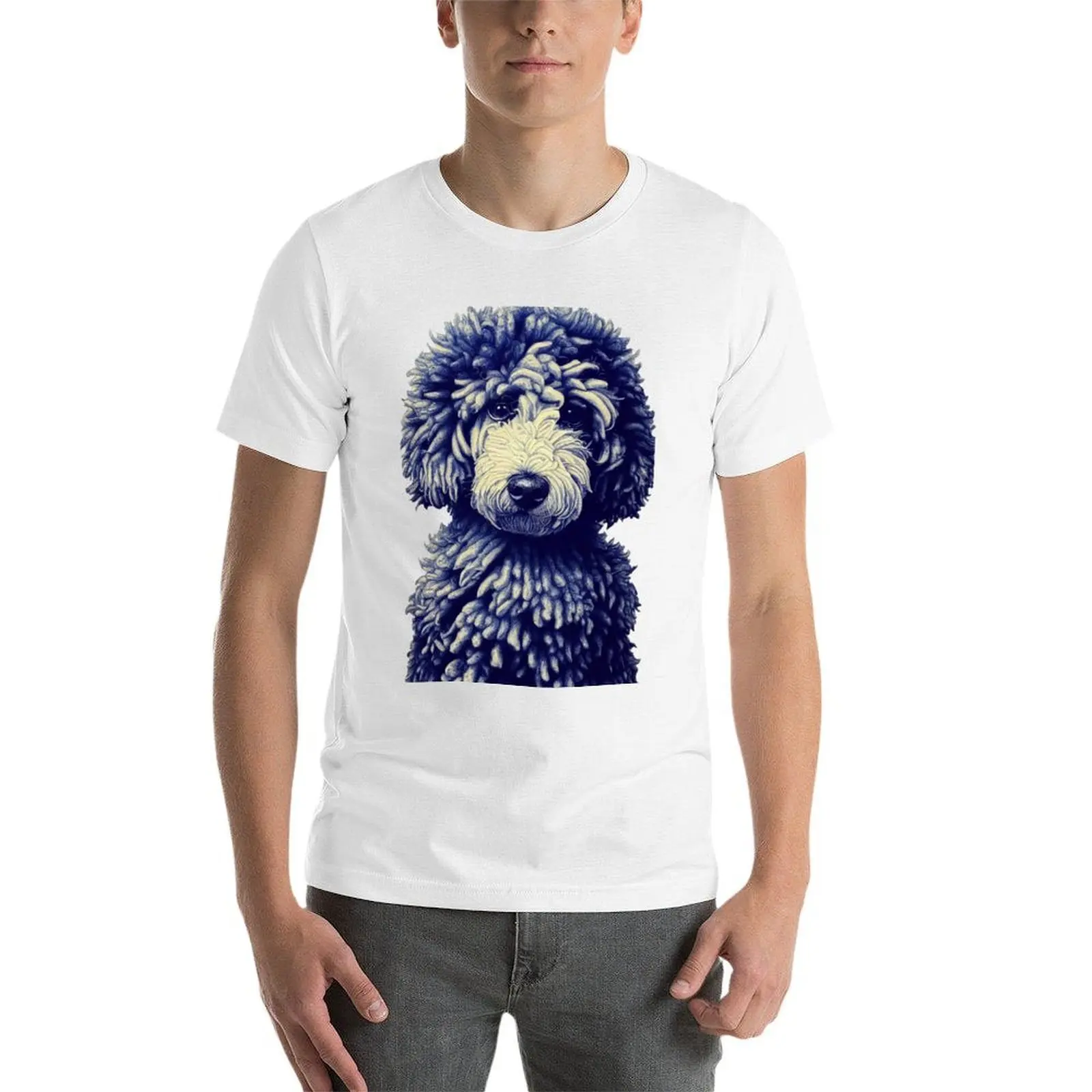 تي شيرت POODLE DOG Midjourney AI الفني تي شيرت للرجال جرافيك مضحك تي شيرت رجل فاخر تي شيرت #4