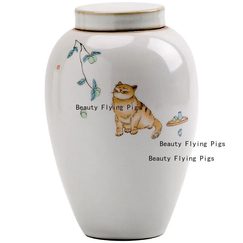 

Pet Urn Cute and Exquisite Moisture proof Teeth Beard Commemorative Cat and Dog Bible Pet Ash Container
