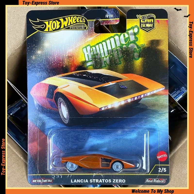 

Hot Wheels Premium 2025 Car Culture Hammer Drop Hotwheels 2025 1/64 Car Model Lancia Stratos Zero Vehicle Collectible Kids Toys