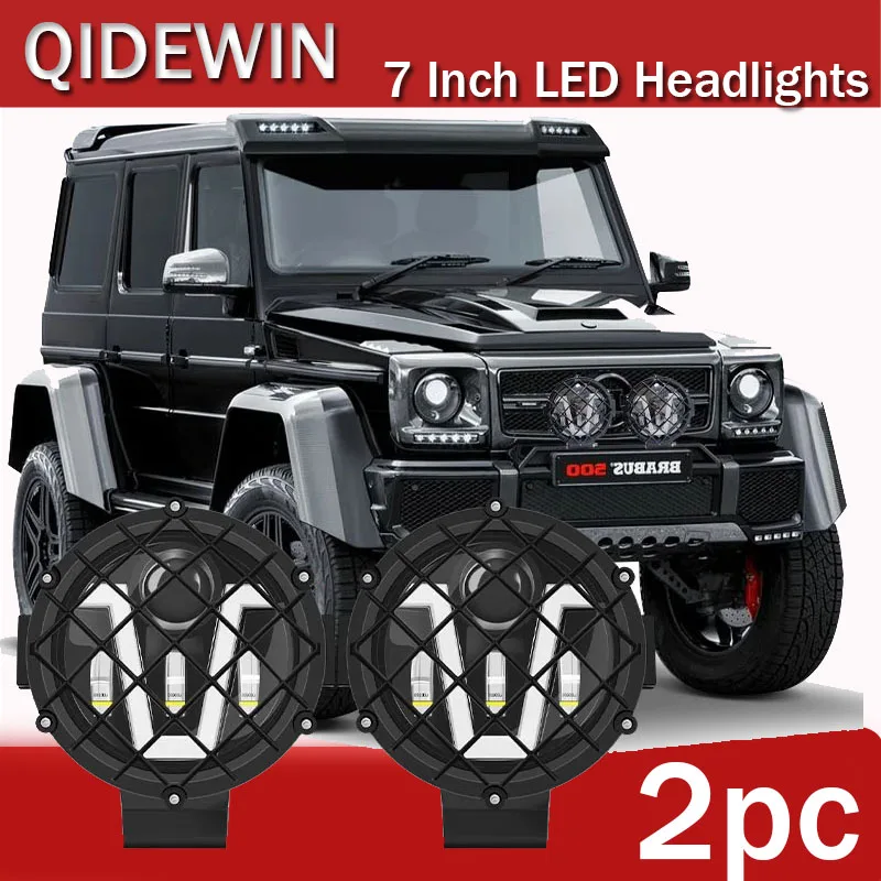 

7 Inch LED Headlights DRL Hi/Lo Beam Led Round Angel Eye Lamp For Jeep Harley Niva Motorcycle Lada Offroad 4x4 UAZ