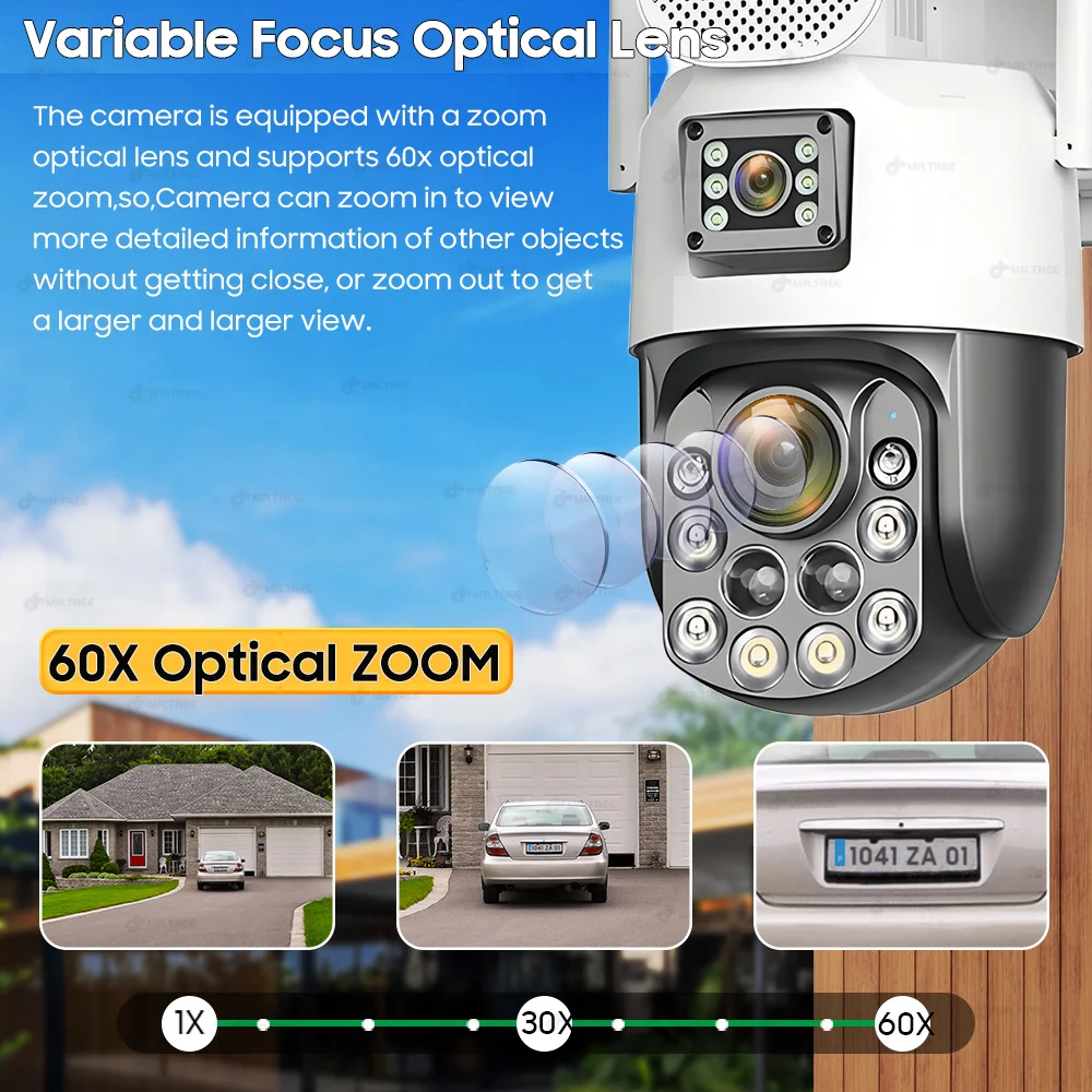 4K AOV 24/7 Hours Solar Camera 4G SIM 60X Optical Zoom PTZ Human Auto Tracking Security 10MP Home Outdoor Surveillance 31200 Mah image 3