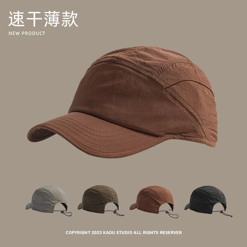 

Retro quick-drying cap men's and women's trendy brand outdoor thin drawstring sunscreen baseball cap thin