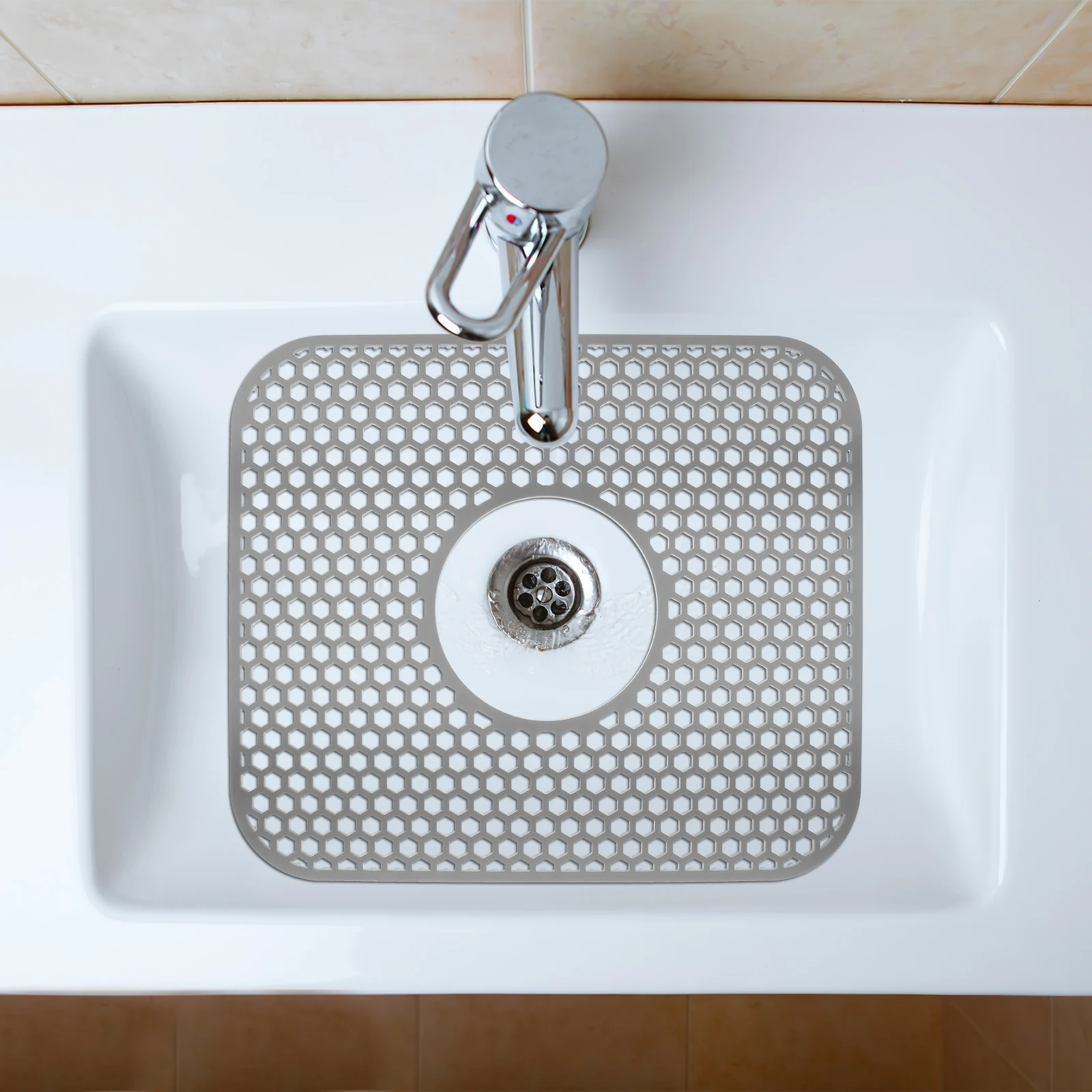 

Hollow Heat Insulation Mat Sink Protector Pad Kitchen Protectors Silicone Drain Faucet Mats for Silica Gel