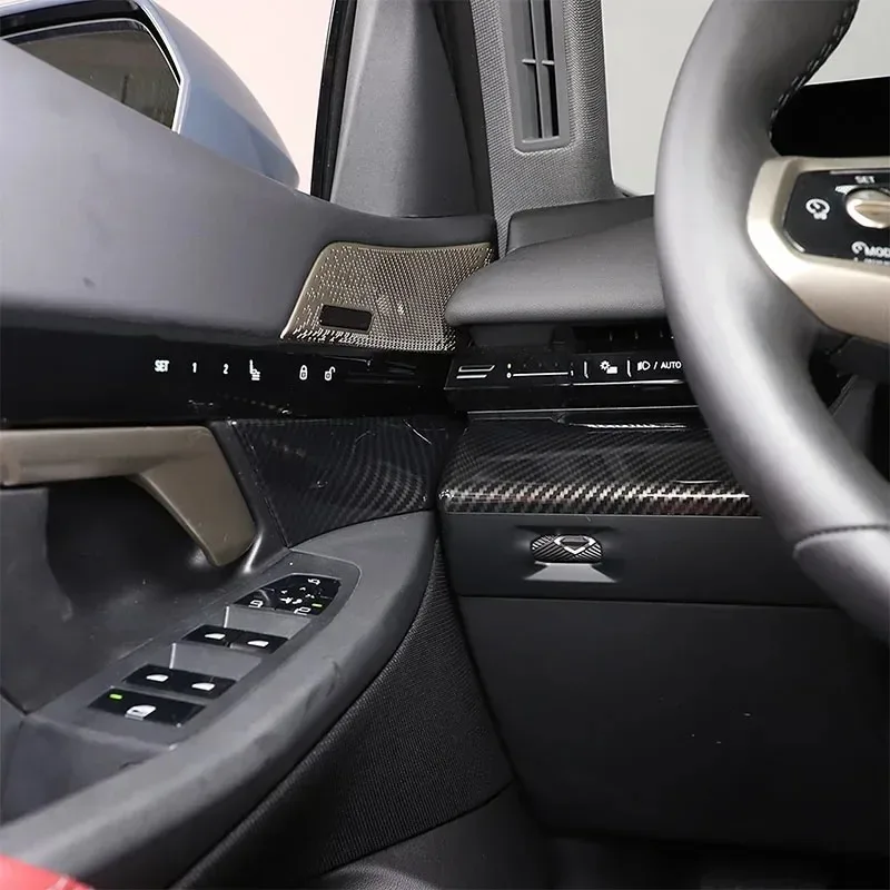 ABS Carbon fiber texture dashboard decorative panel is suitable for interior accessories For BMW 5 Series i5 G60 2024-2025