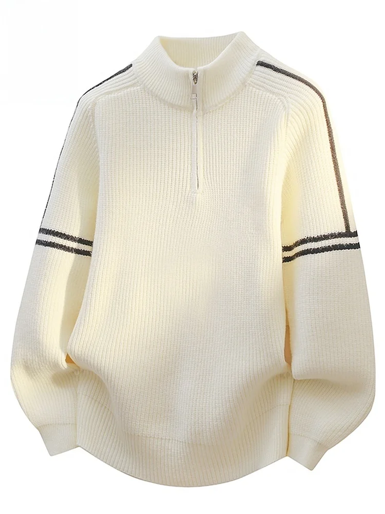 

Men's Spring 2026 Casual Sle Loose Fit Faionable Base Layer irt Stand Collar Knitted Sweater Trendy Long Sve