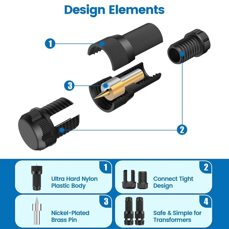 2025 New Low Voltage Wire Connectors - 12-18 Gauge Waterproof Landscape Lights Connector For Outside Path Light Deck Light Yard