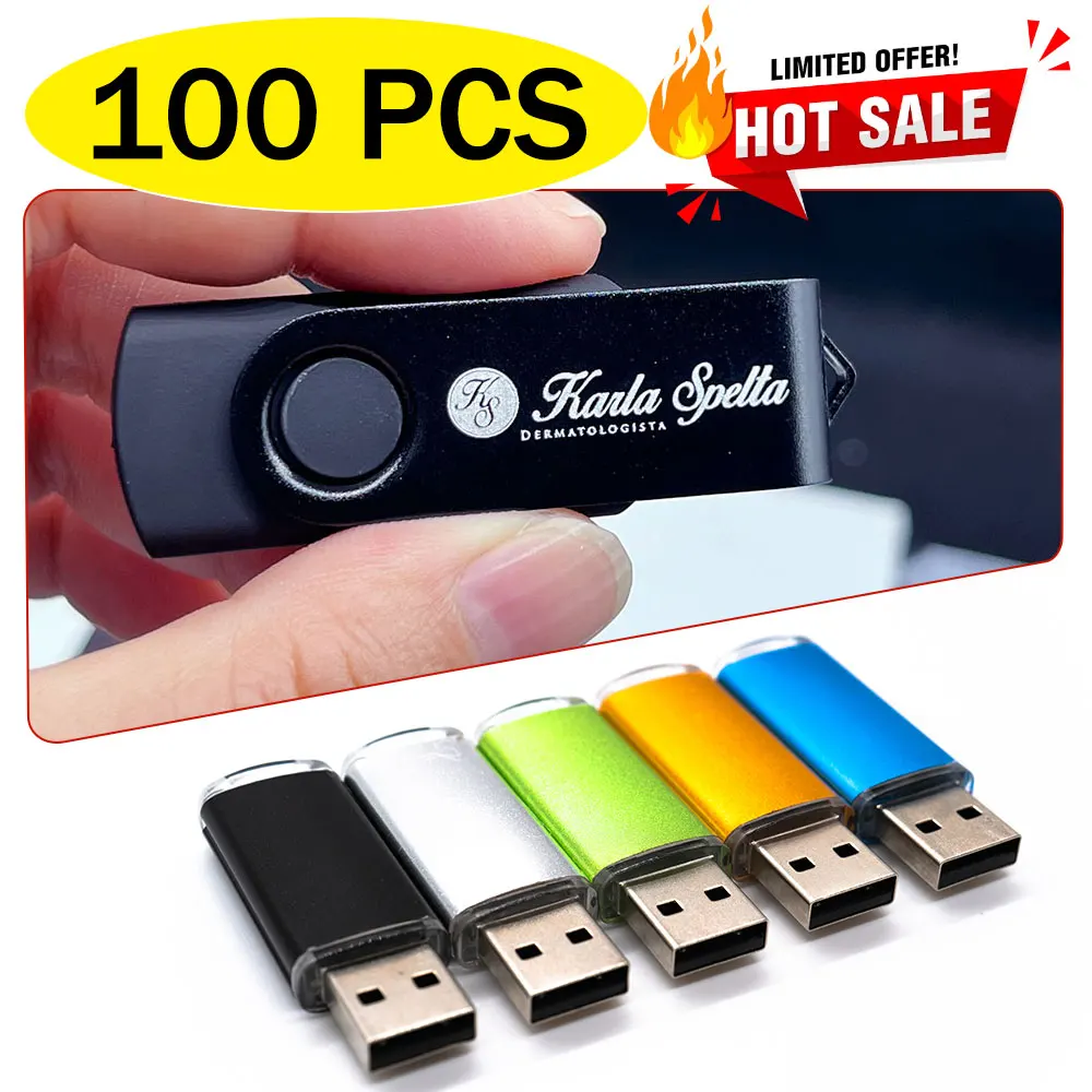 

100PCS USB 2.0 Pendrive 128GB 64GB 32GB 16GB 8GB USB Flash Drive 4GB 2GB Free laser logo 2.0 USB Flash Drive Stick Best Gift