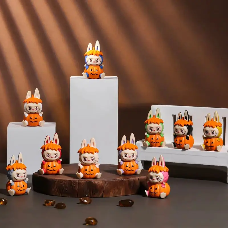 

Pumpkin Pullcloth 3D Doll Labubu Halloween Carnival Of Monsters Series Blind Box Kawaii Halloween Labubu Models Mystery Box Desk