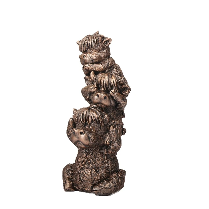 

Милая горная корова, статуя из смолы, фигурка животного, декоративное украшение для дома, гостиной, полки для фермерского дома, украшение для рабочего стола