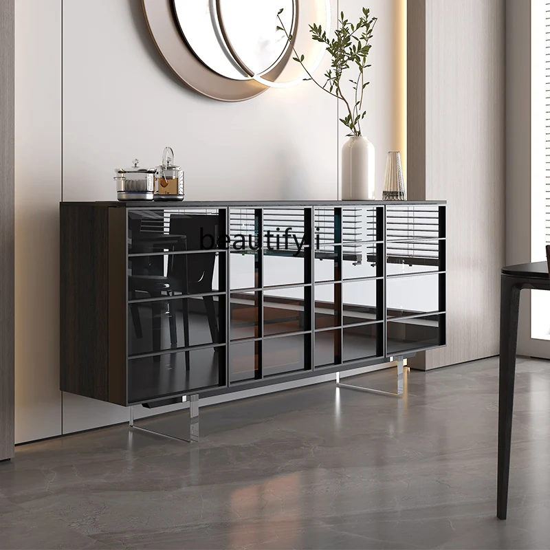 

Stone Plate Sideboard Cabinet Light Luxury and Simplicity Modern Integrated Wall Locker Display Cabinet Wine Cabinet