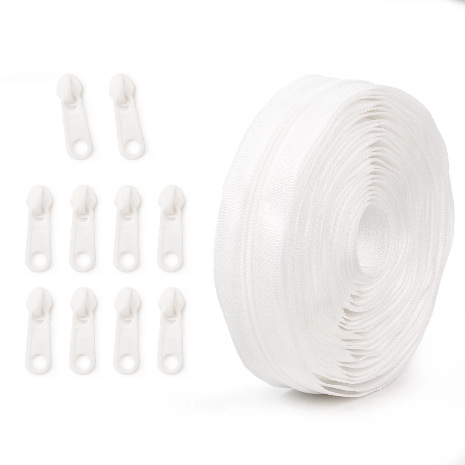1 groep = 4,5 m rits + 10 plastic ritskoppen, 20 kleuren optioneel, thuis naaien DIY vervangende rits