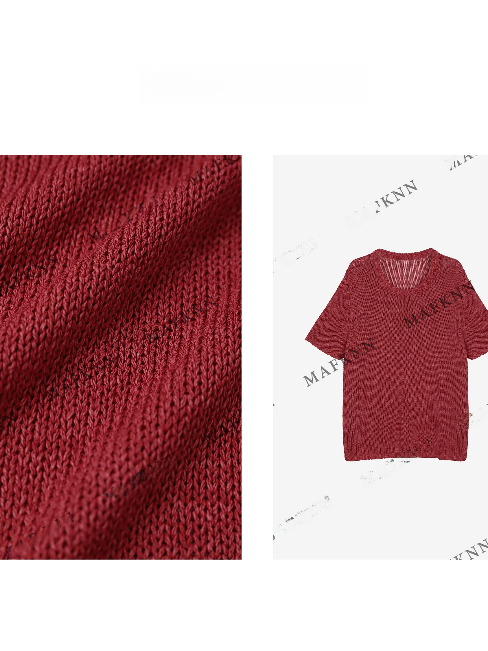 

JoJo Private Label Summer Knitted Paper Silk Linen Short Sleeve Overhead Large Size Women's T-Shirt round Neck Regular Length