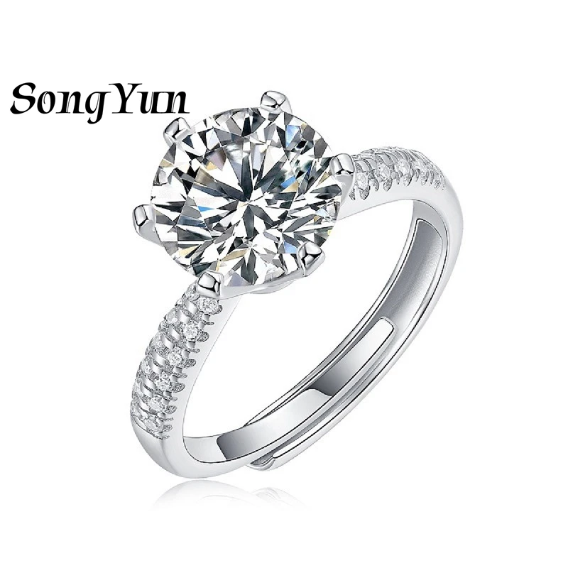 

SONGYUN Brand Jewelry 925 Sterling Silver Ring VVS Moissanite Minimalist Ring Ladies 18K Gold Plated SYT Patent Fine Jewellery