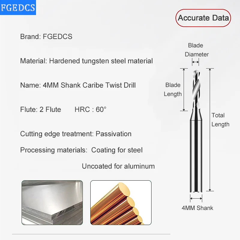 Taladro de carburo sólido de 0,4 a 1,66mm, Micro Mini brocas CNC, herramientas de mecanizado de agujeros de Metal para brocas helicoidales de acero