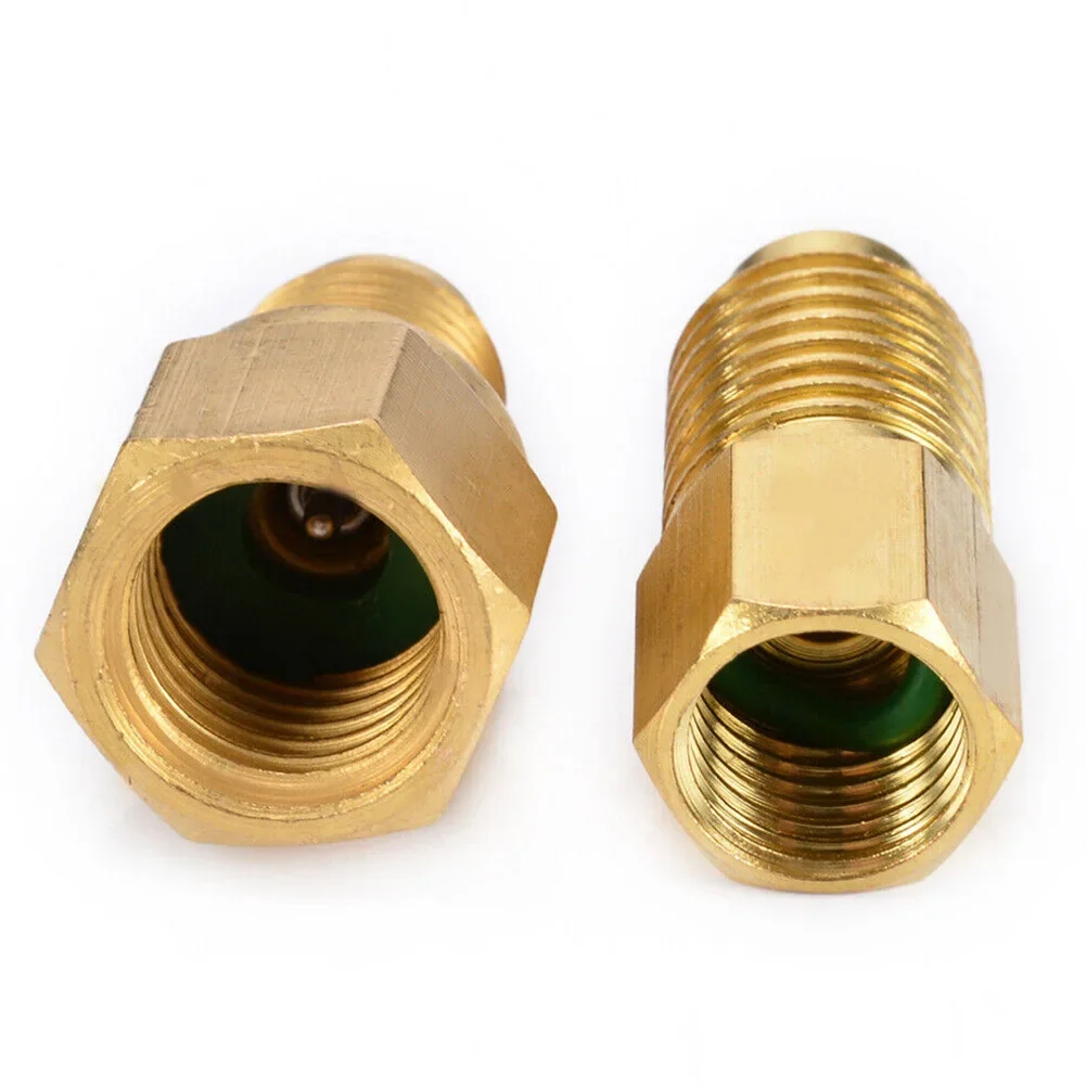 

2PCS R12 To R134a 1/4 Female Flare 1/2 Acme Male Valve Fitting Adapters Kit Set HVAC Technicians Tool Parts