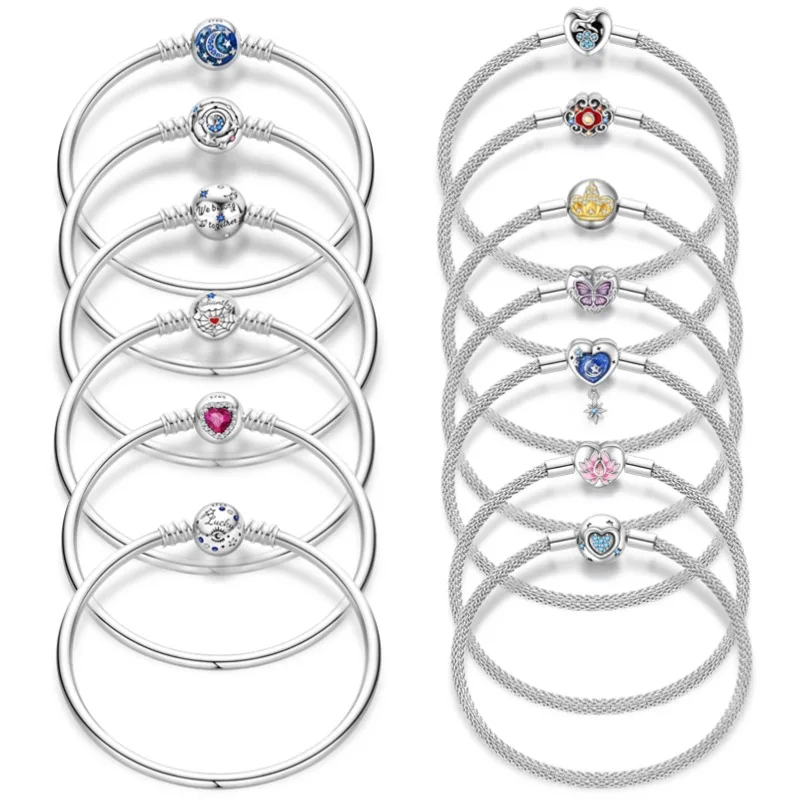 Original S925 Silver Star Track Bracelet Beads Exquisite DIY Jewelry Gift