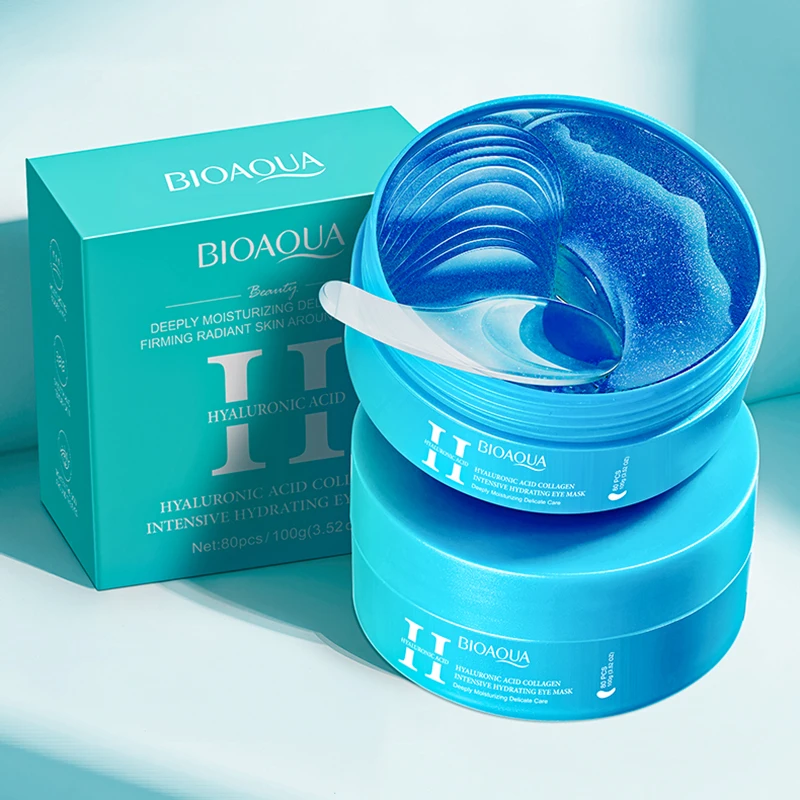 80 pçs bioaqua máscara de olho de colágeno de cristal anti olheiras anti-rugas hidratante clareamento anti-envelhecimento retinol remendos de olho