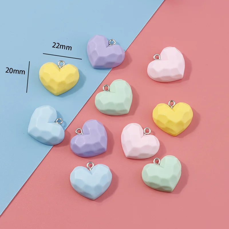 10pcs Kawaii Big Macaron Cut Edge Love Heart Charms for pendant Earring Keychain diy Jewelry Making