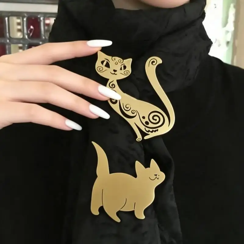 【IIOO】Fashion Punk Style Cat Fish Fox Badge Men's Suit Collar Pin Animals Brooch Suit Wedding Jewelry Gift