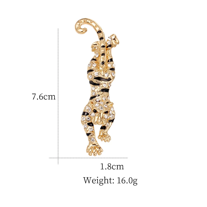 WEIMANJINDIAN Brand Crystal Rhinestones Tiger Animal Decor Brooches Jewelry for Men