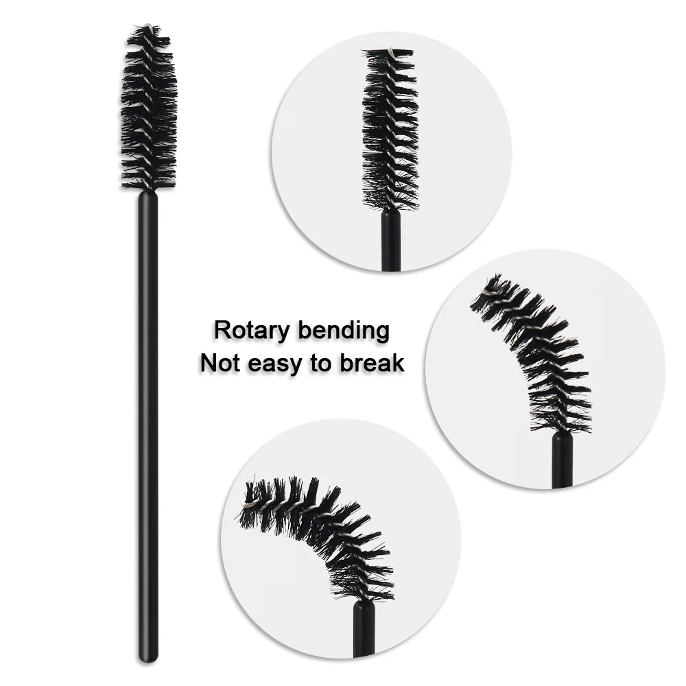 GLAMLASH-cepillo de limpieza de extensión de pestañas desechable, varita de microrímel, aplicador de cejas, 50 piezas