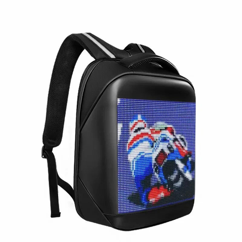 LED Display Laptop Backpack with App Control Fashion Cool DIY Pixel Art Animation Fashion Programming Backpack Men Unique Gift