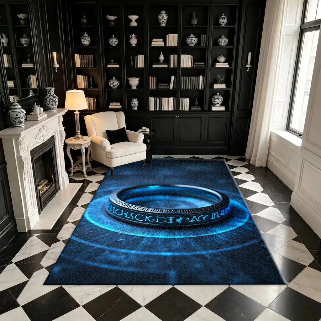 Bohemian Style Abstract Curved Carpet Floor Decoration in Neutral Tones for Home Living Room Decor Decorative Carpet
