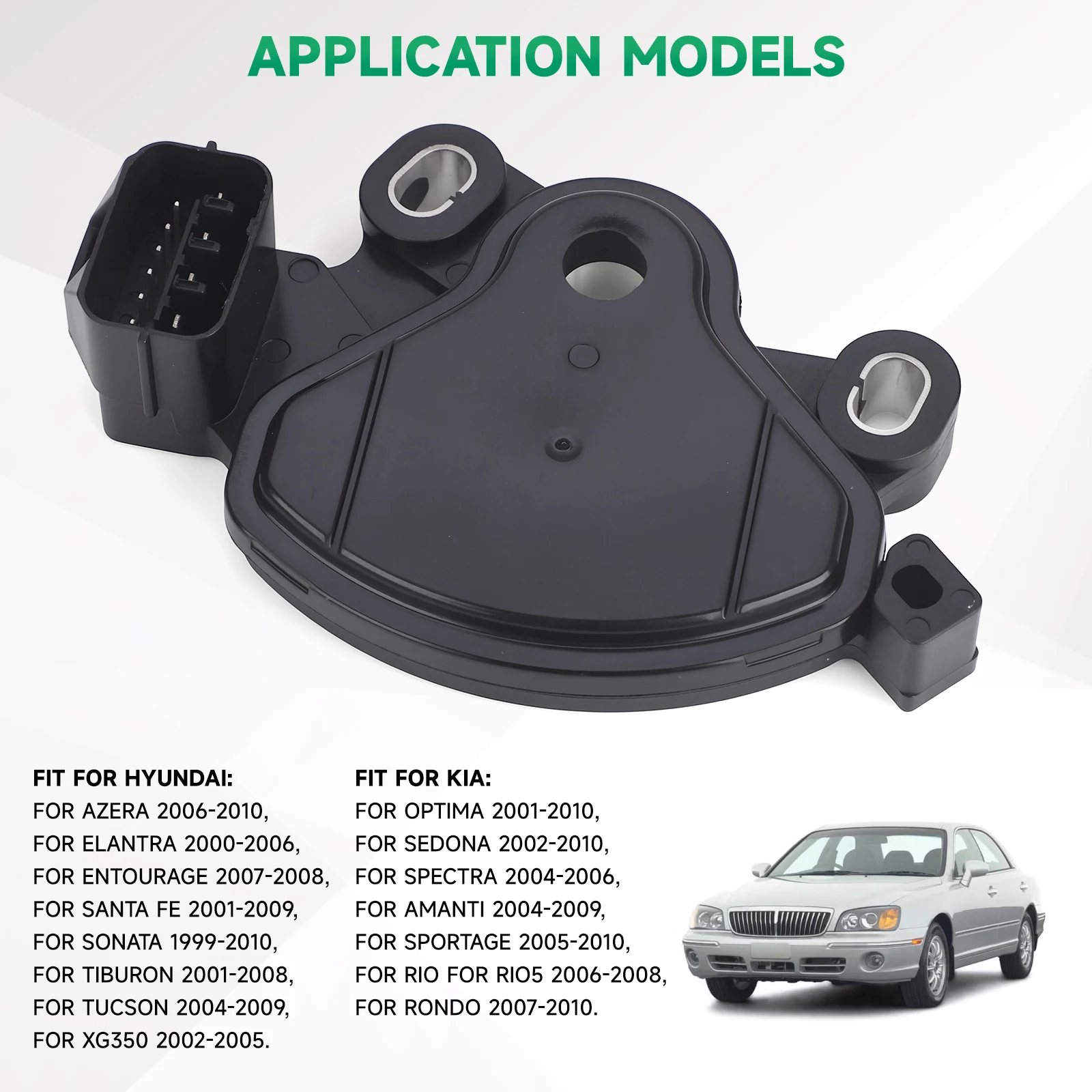 

Neutral Safety Switch For Hyundai KIA 1999-2014 Sonata Elantra Santa Fe Tucson Optima Azera Entourage OE 42700-39055/39050 Black