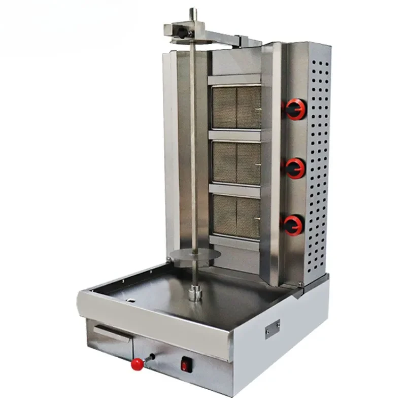 

Stainless Steel Decktop Gas Shawarma Grill Doner Kebab Machine Custom 2-Burner Chicken Kebab Maker Shawarma Making Machine