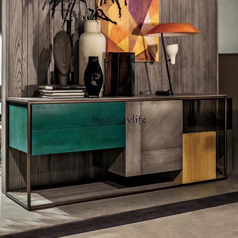 

X4 Italian-Style Light Luxury Hallway Locker Modern Minimalist Home Living Room Painted Curio Cabinet