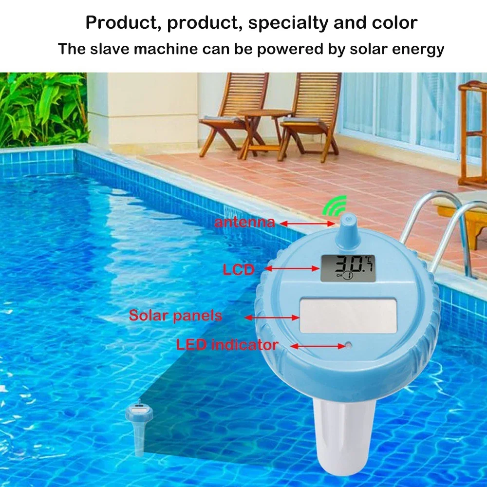 for Outdoor Tubs Swimming Pool Split Type Thermometer Electronic Digital Display Floating Solar Senor