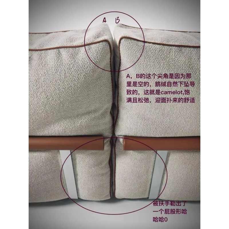 Simple design petal sofa Italian minimalist cotton and linen fabric straight row