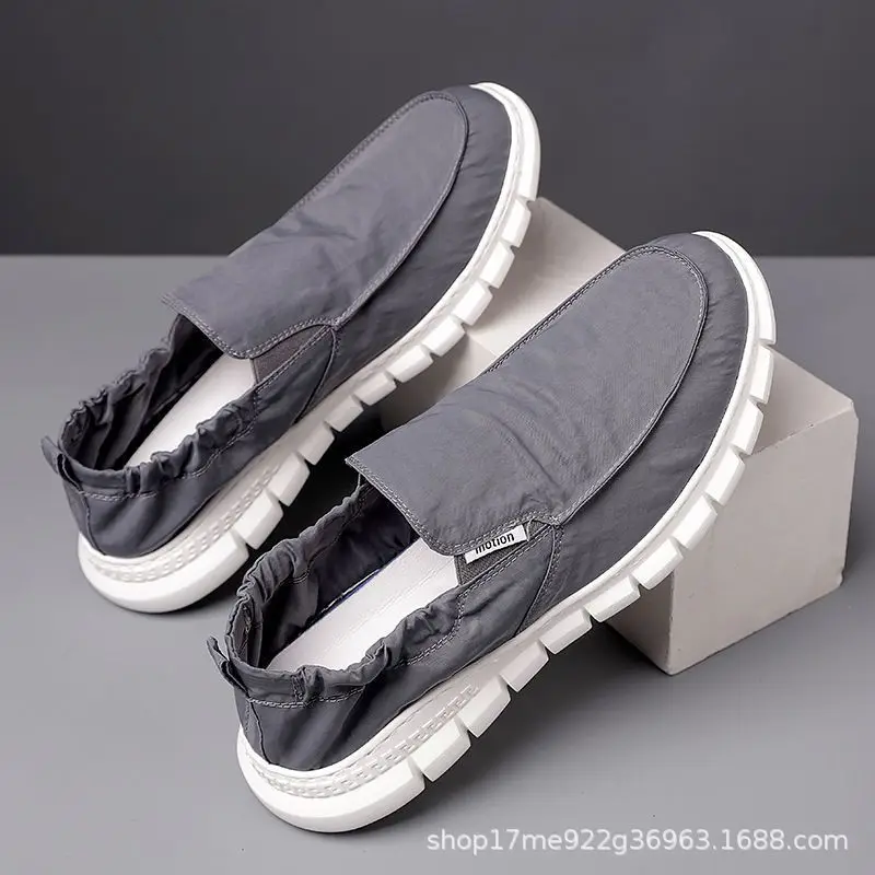 Casual cloth shoes sports shoes 2024 summer and Autumn Men's umbrella face breathable fashion monochrome sleeve student shoes