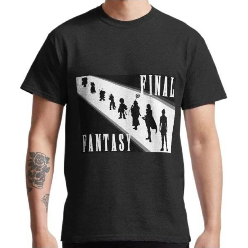 

Final Fantasy History Gift t shirt for RPG gamer 100% cotton printed tee Men's Short Sleeve Graphic Clothes All size tops S-6XL