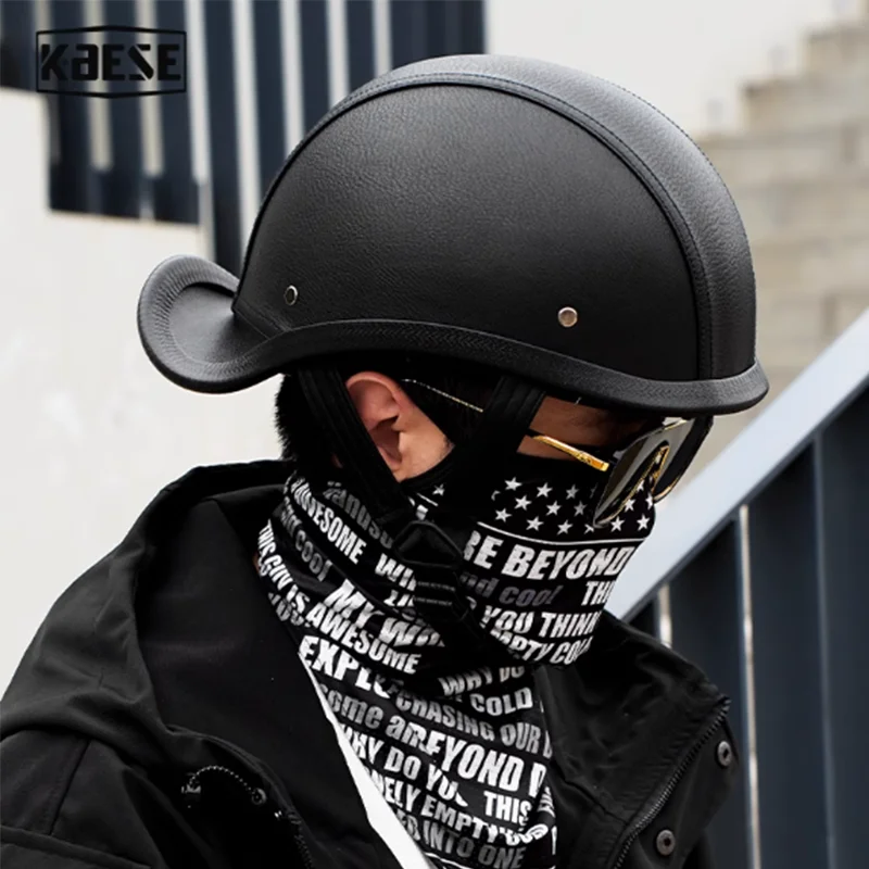 

Роскошное издание, индивидуальный мотоциклетный шлем на половину лица с деталями из натуральной кожи, отделка премиум-класса для безопасных сознательных гонщиков