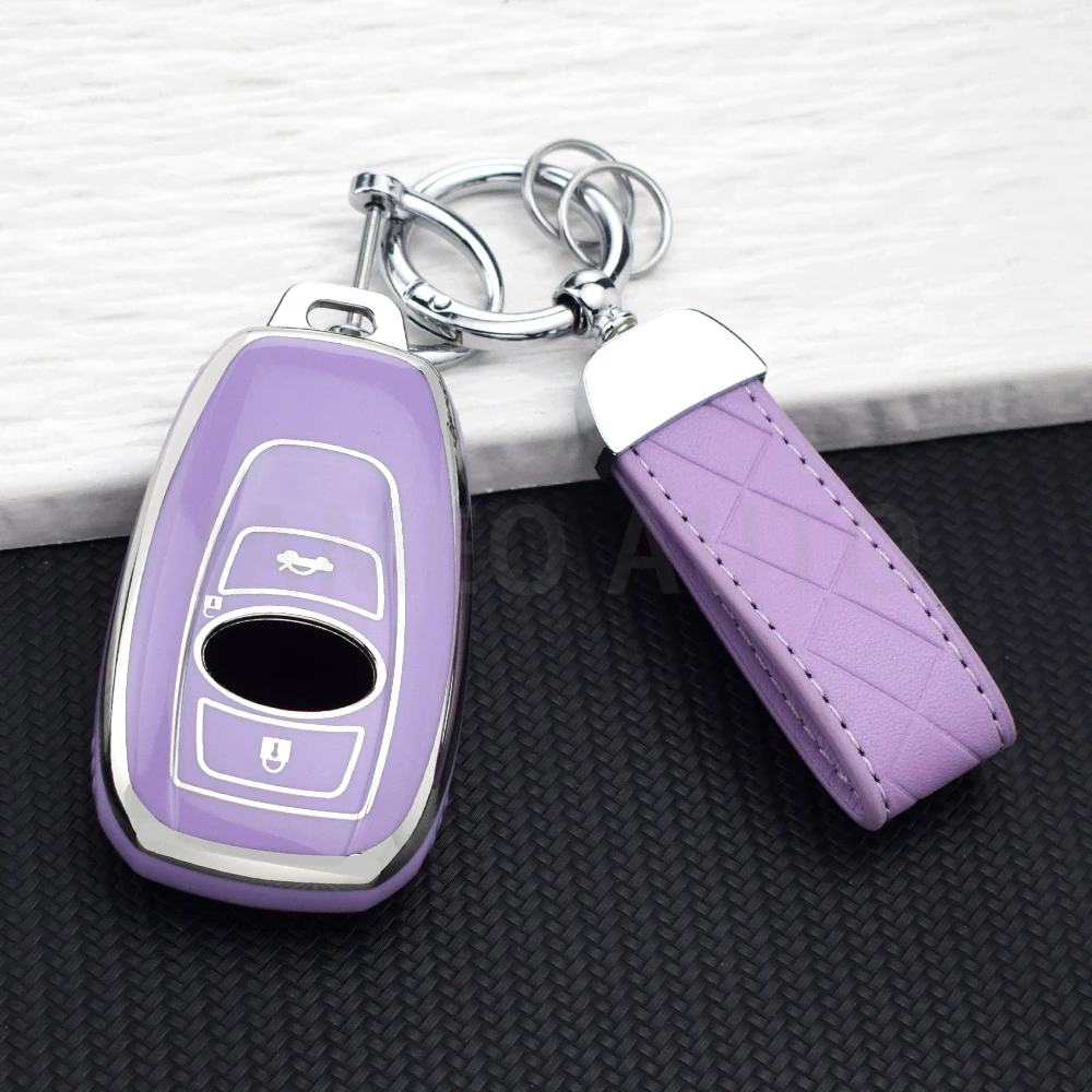 Funda de TPU para Llave Inteligente de Coche Subaru Forester Outback XV Crosstrek Impreza WRX STi Legacy BRZ, Carcasa Protectora con Llavero