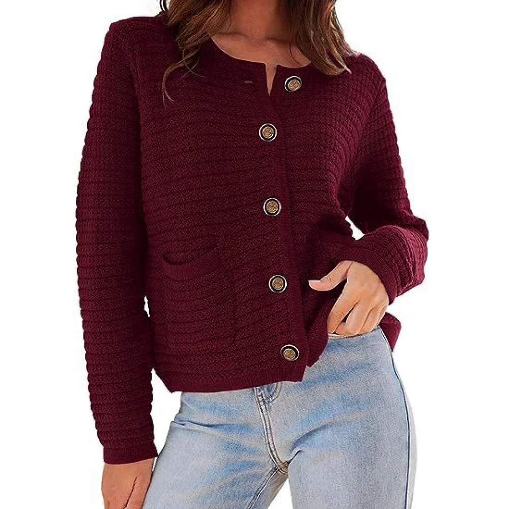 Women's Knit Cardigan Sweaters Casual Long Sleeve Open Front Button Down Trendy Jackets Outerwear for Christmas Gift