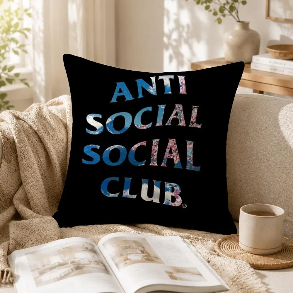 A-Anti Social Social Club Cushion Cover Linen Square Pillow Case Naturally Durable Hypoallergenic Gentle On Sensitive Skin