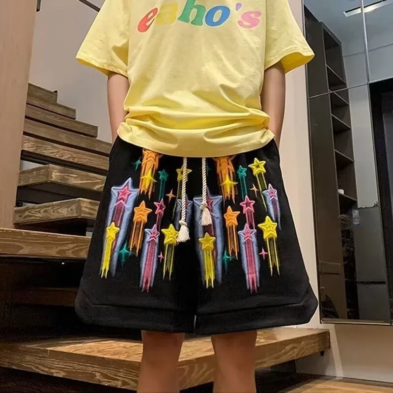 

Летние мужские спортивные брюки большого размера 250 Pou в американском стиле, повседневные прямые брюки для уличной моды