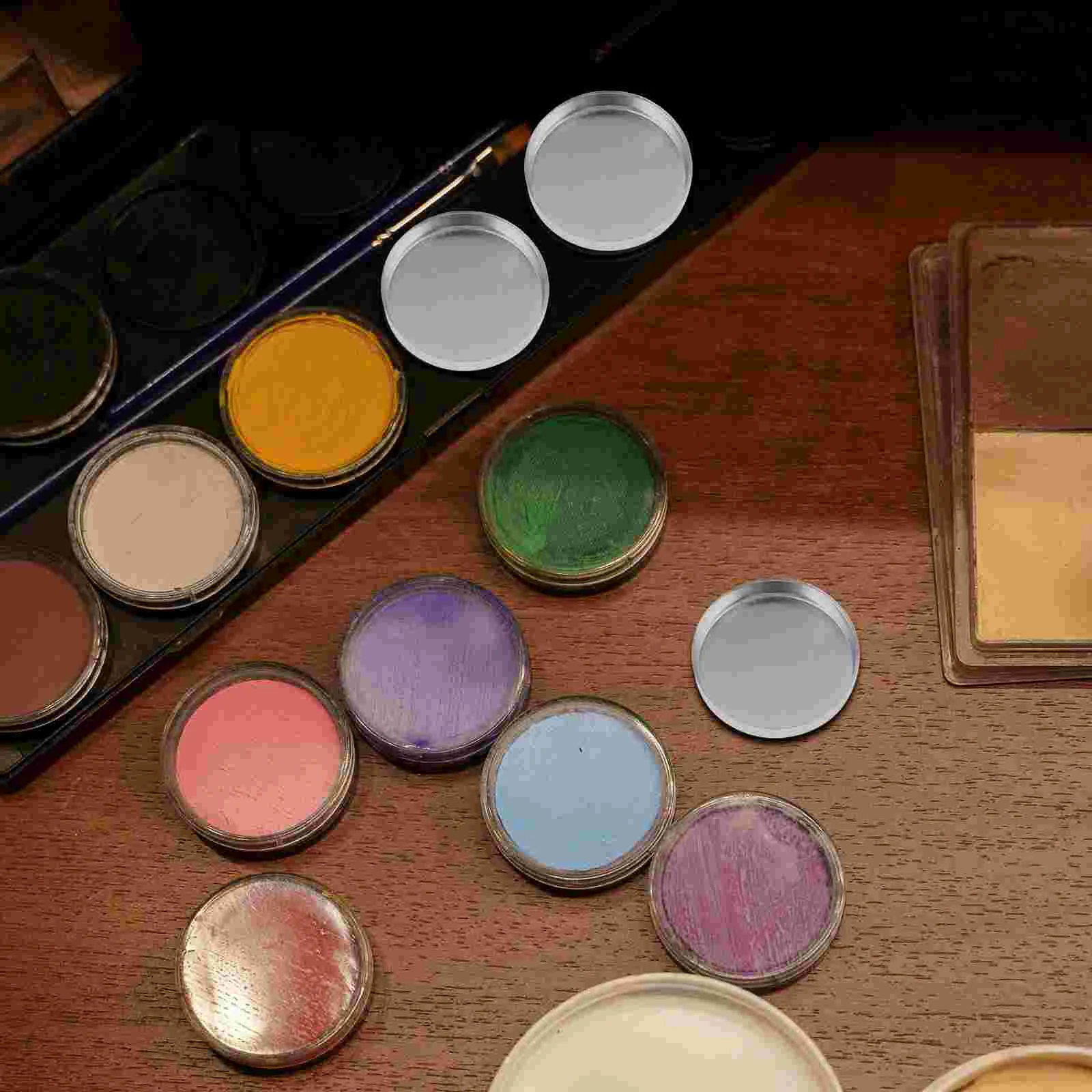 10 Pcs Pressure Plate Packaging Box Makeup Pallets Eye Shadows Eyeshadow Pan Empty Tray Platen Aluminum Holder for Case