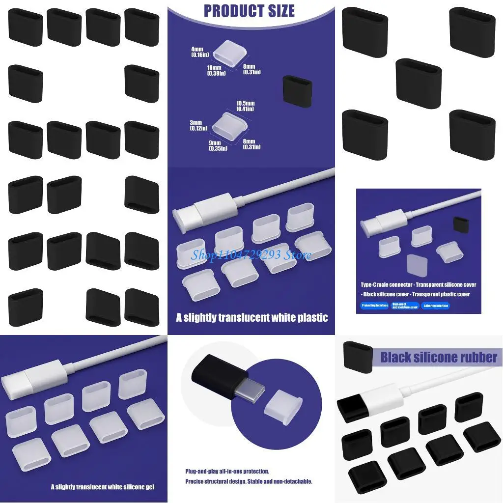 

Y2GD Type C USB Port Dust Cover Protectors Easy Installs Waterproof Protectors Case