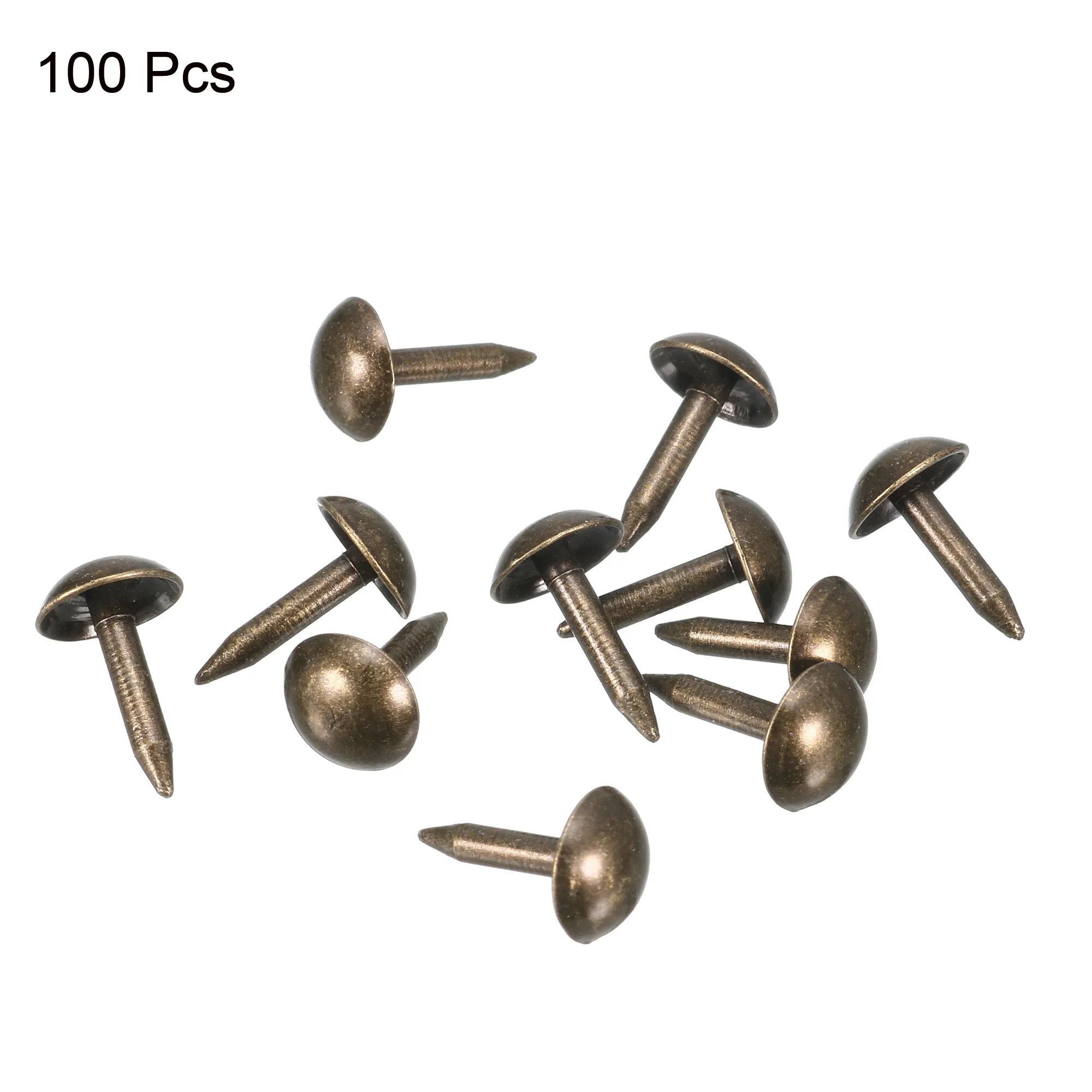 UXCELL 100Pcs Upholstery Nails Tacks 6/7/9/11/14/19mm Dia Retro Round Thumb Push Pins Bronze Tone for Furniture Sofa Headboards