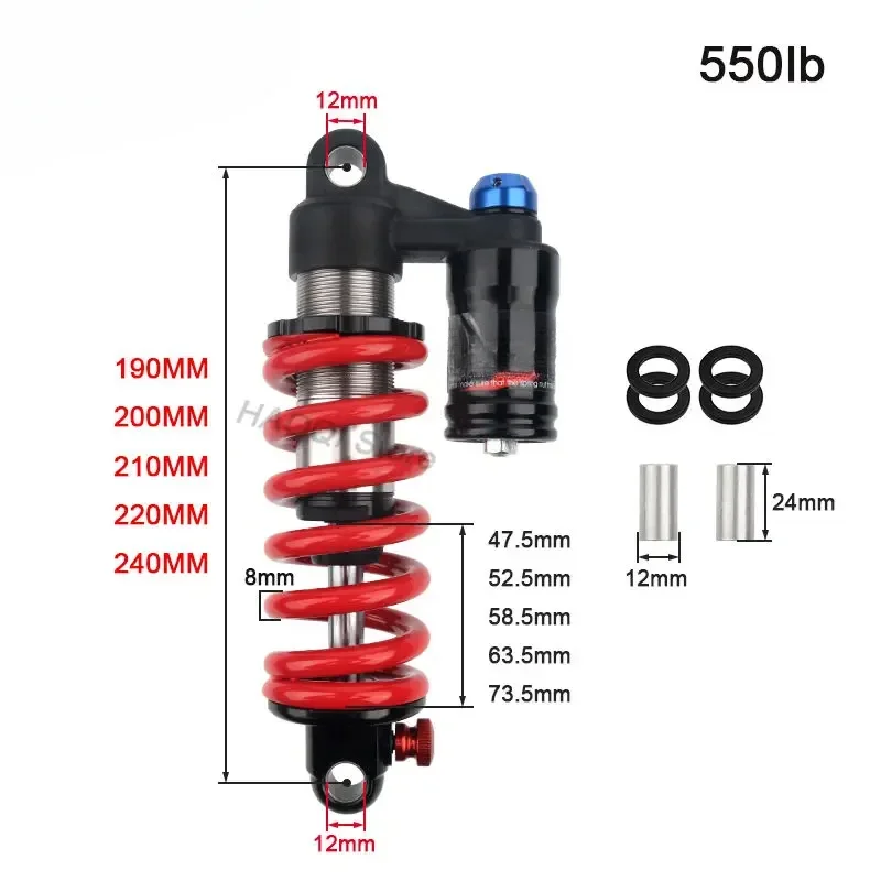 Fastace A53RC Bicycle Rear Suspension Shock Mountain bikes Downhill Absorbers Compatible with RCP2S MTB Bike Rear Shock Absorber