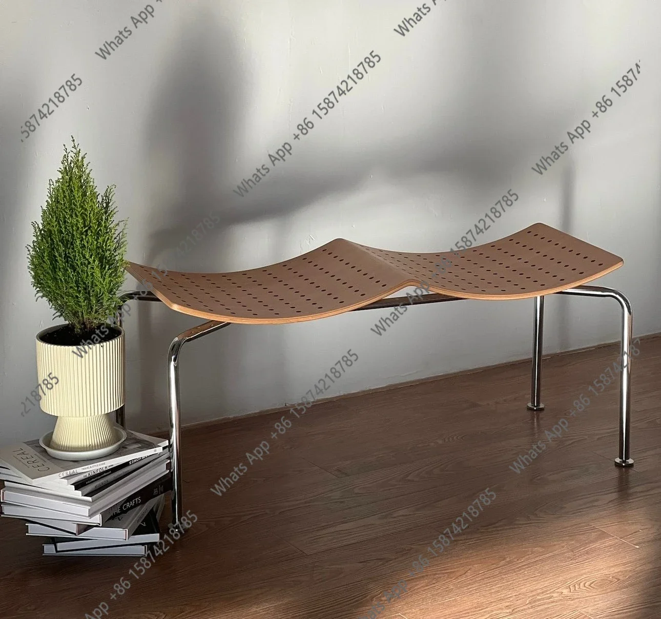 Iu Designer Footrest For Bedroom Space Saving Furniture Bench Vintage Solid Wood Shoe Bench - Mid-Century Modern Bed End Stool,