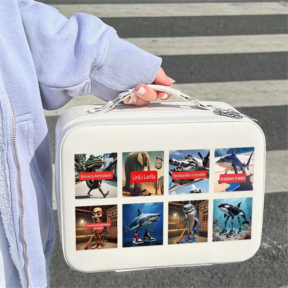 500 uds/rollo de pegatinas de Tung Tung Sahur, pegatinas de animales abstractos de Brainrot italiano, cuaderno, álbum de recortes, teléfono, dibujos animados, regalos para niños