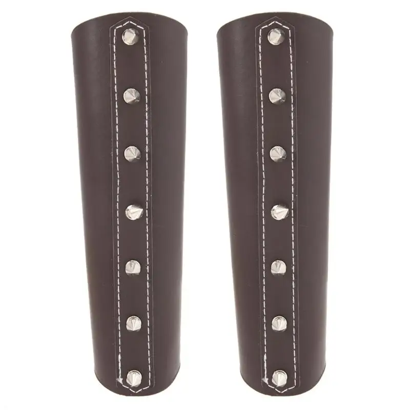 652F 1PC Protezioni per braccioli per regolabili traspiranti Protezioni per polsi in PU stile punk