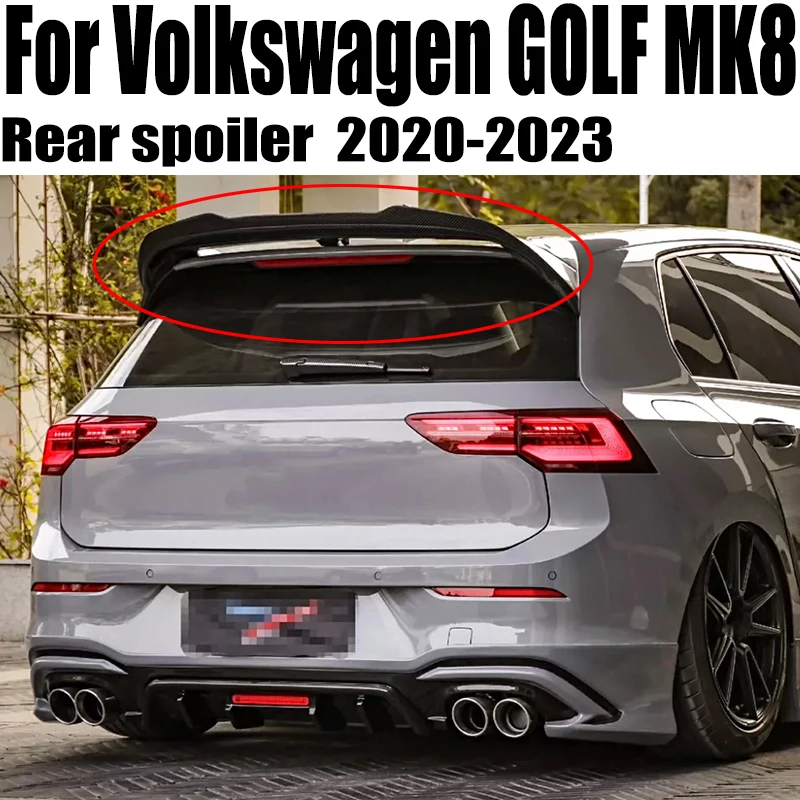 For Volkswagen VW GOLF 8 MK8 GTI 20-2023 Carbon Fiber Tail Wing Rear Trunk Spoiler Car R Styling