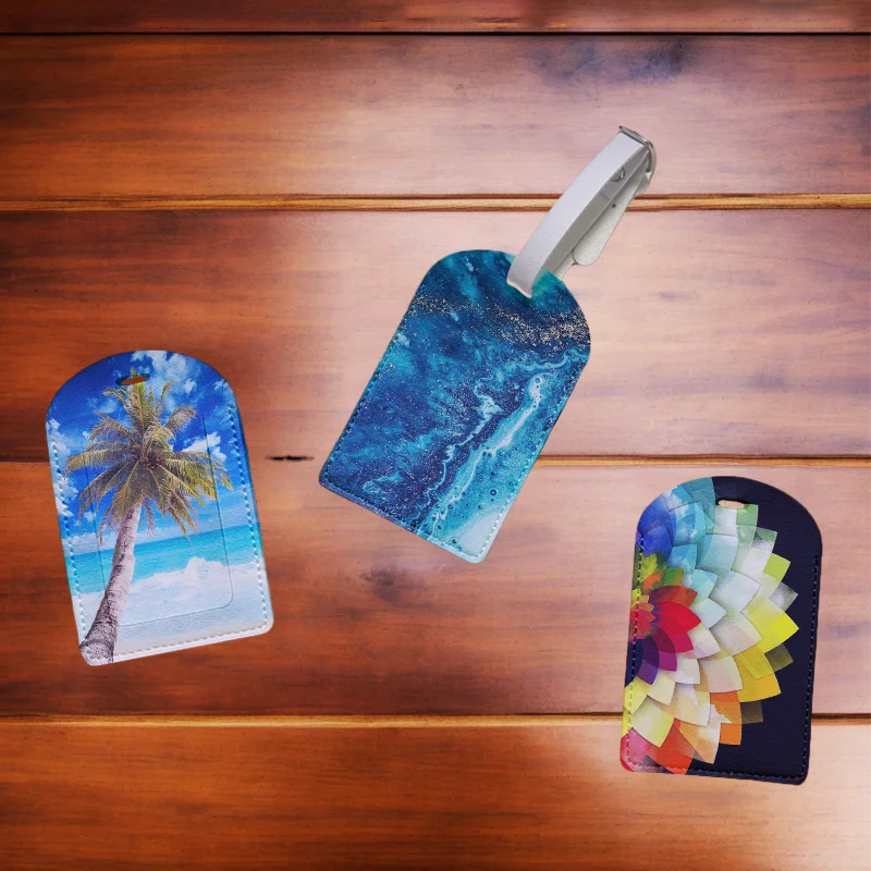

Landscape Flowers Marble Luggage Tags Personalized Airplane Travel Practical Accessories Cruise Travel Suitcase Tag Anti Lost